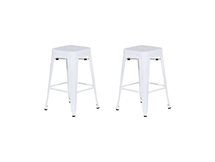 Lot de 2 tabourets de bar métal blanc