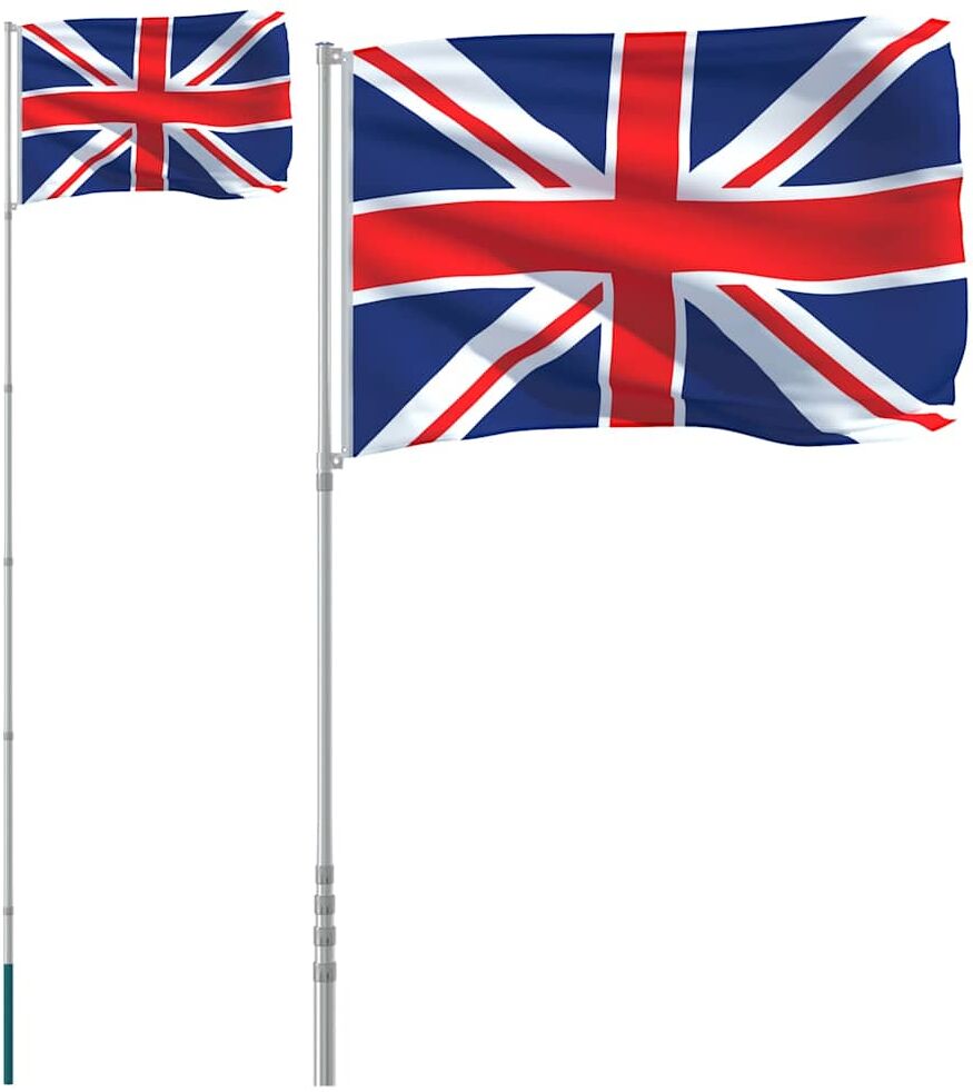 vidaXL Drapeau du Royaume-Uni et mât 5,5 m Aluminium