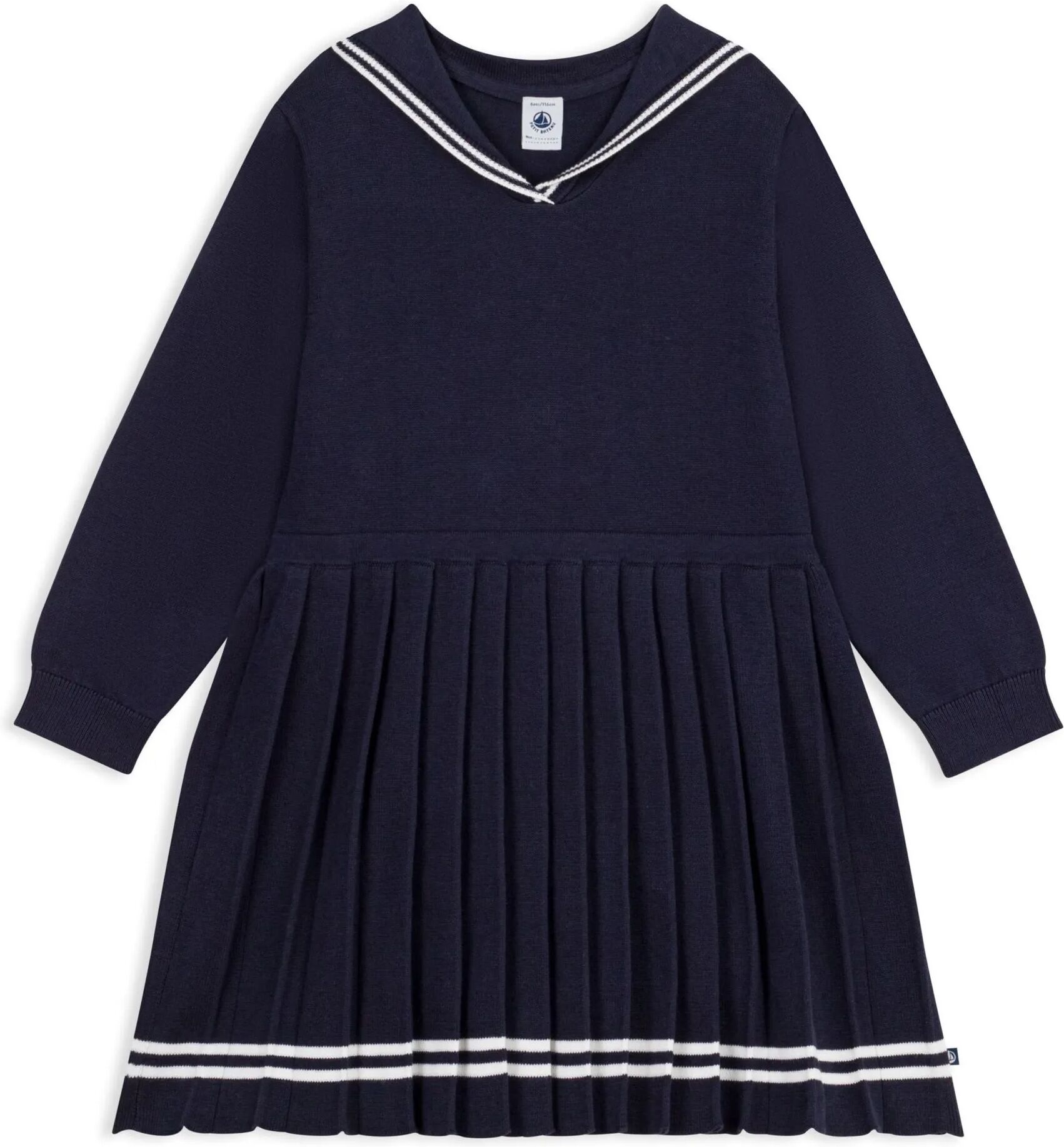 Petit Bateau Robe Col Marin Coton Bio Bleu marine 3 ans