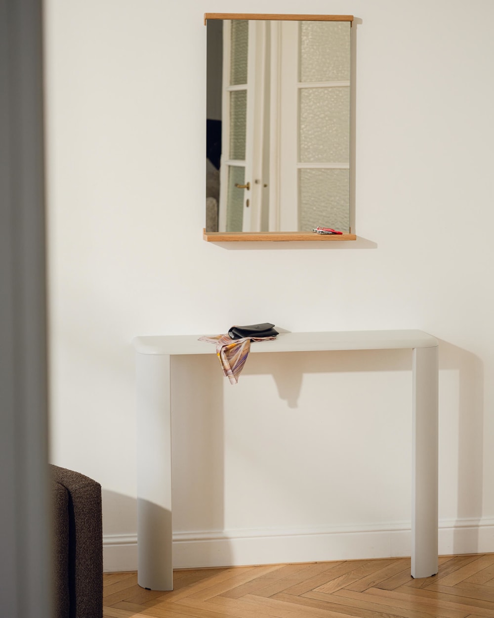 Noo.ma fli console, plateau board, métal, mat Gris 100x77x100cm