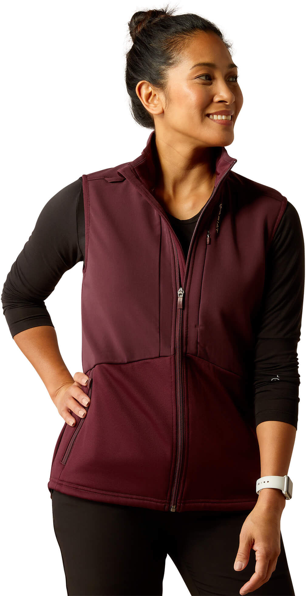 Women's Sina Fleece Scrub Vest in Winetasting, Size: 3XL by Ariat