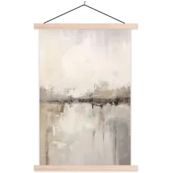 POSTER MIT MAGNETLEISTEN Moderne Kunst - Abstrakt - Beige Deko Wohnzimmer 40x60 cm