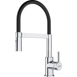 Franken Franke Messing Hochdruck Armatur Lina Semi-Pro Brause Chrom schwarz 115.0626.085