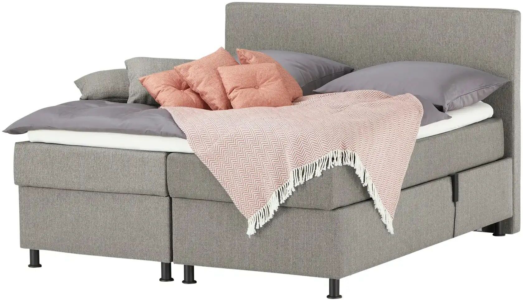 Wohnwert Motor-Boxspringbett  Dormian Boro Motor ¦ grau ¦ Maße (cm): B: 180 H:
