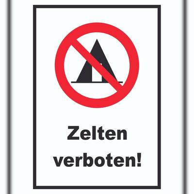 HB-Druck Zelten verboten Schild A3 (297x420mm)