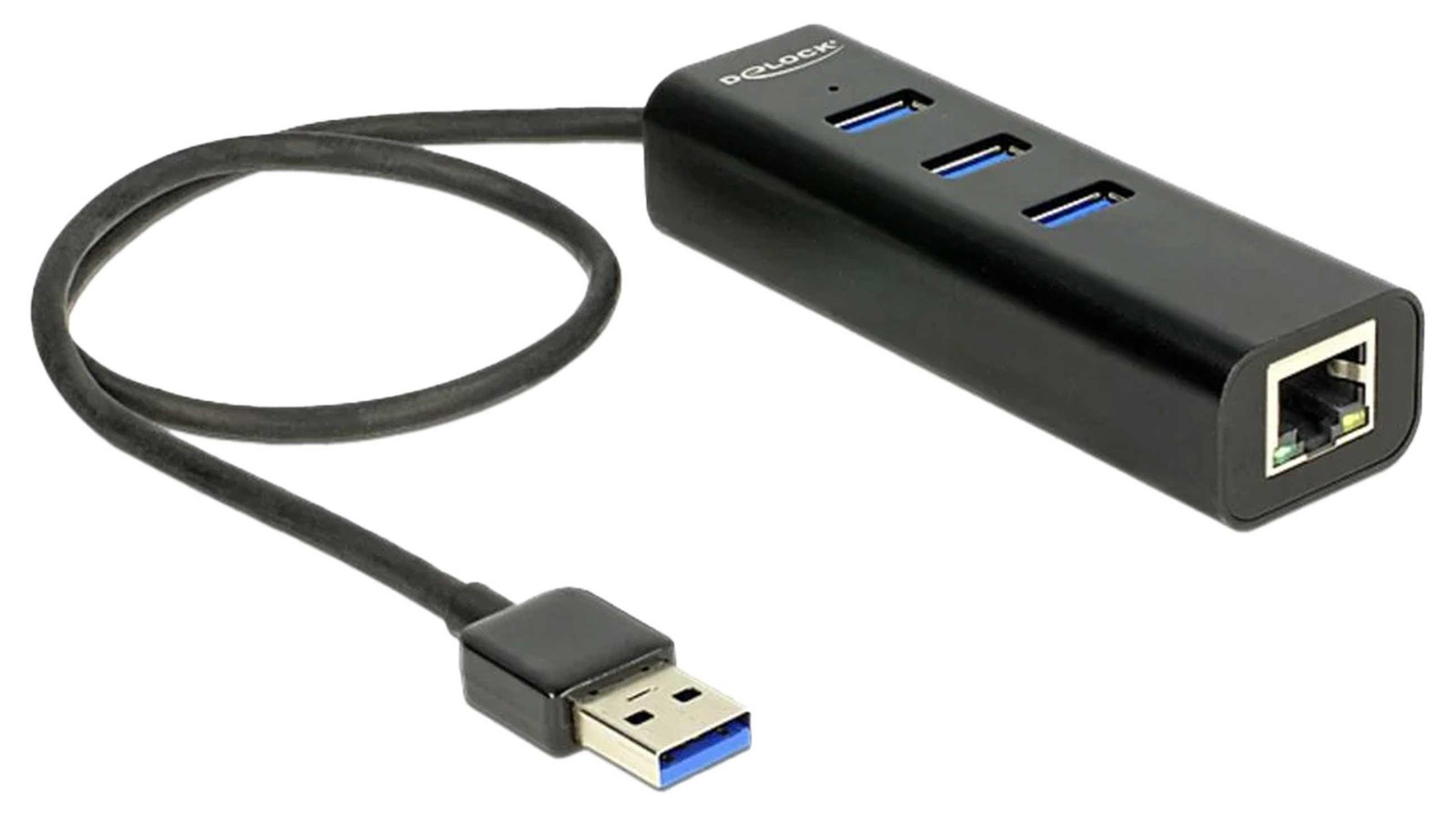 Delock 62653 USB-Hub met 3x USB 3.0 poorten en 1x Gigabit LAN