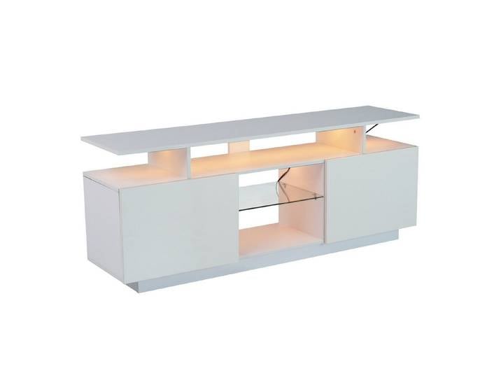 Celya TV-Schrank Moderner weißer TV-Schrank mit LED-Beleuchtung,1,4 m lang