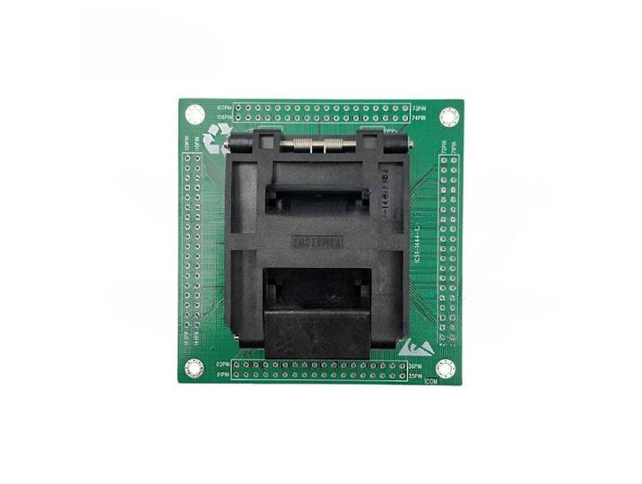 Adaptateur de test IC à clapet CNV-LQFP144-0.5-DIP pour CI QFP144, pas de 0,5 mm, avec socle de test PCB pour banc de test IC51-1444-1354-7