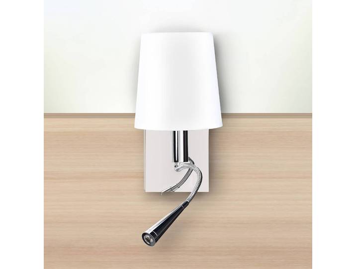 Aluminor Wandlampe Asset, chrom / silber, für Schlafzimmer, Metall, Wandleuchte, Wandlampe Innen