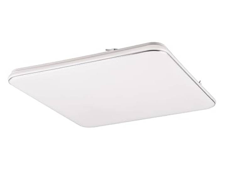 Reality Leuchten LED Deckenleuchte Blanca R64144201, Kunststoff Weiß matt/Chrom, inkl. 46 Watt LED, Switch Dimmer