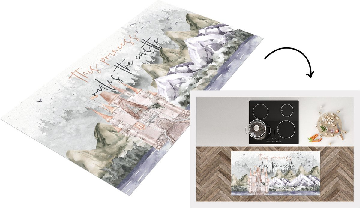 KitchenYeah Keukenloper Vinyl - This princess rules the castle - 120 x 60 cm