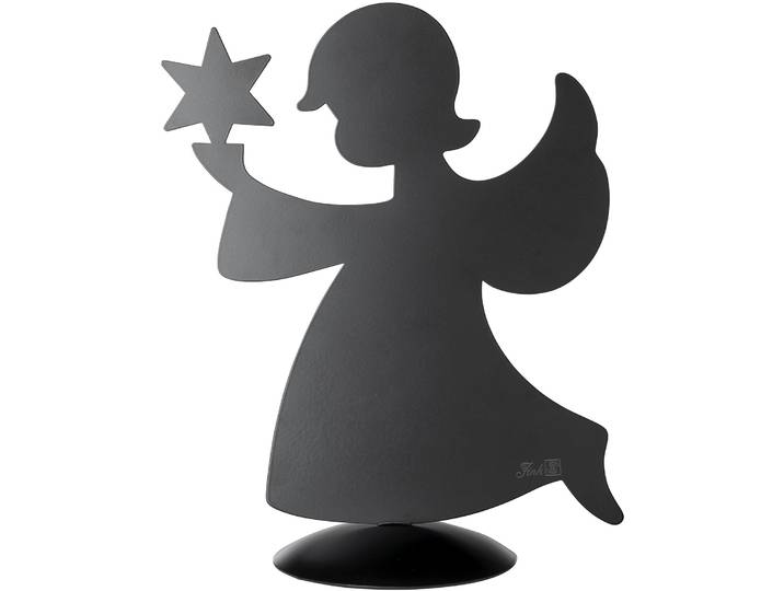 Engelfigur FINK HOLYWORKER , schwarz, B:24cm H:30cm T:13cm, Eisen, Dekofiguren, Engelfigur, Adventsfigur, Engel, Dekofigur, Weihnachtsdeko aus Eisen