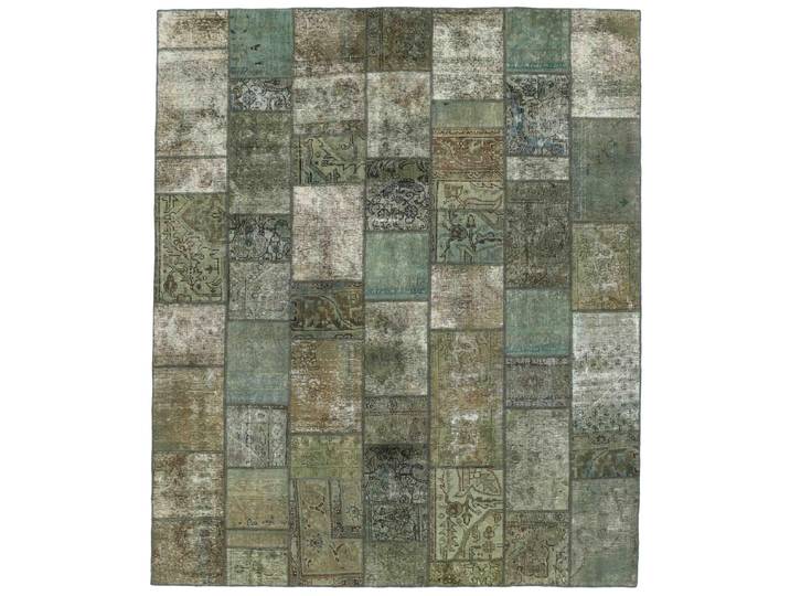 Patchwork Teppich 254x305 Handgeknüpft Modern Orientteppich Perserteppich Wolle