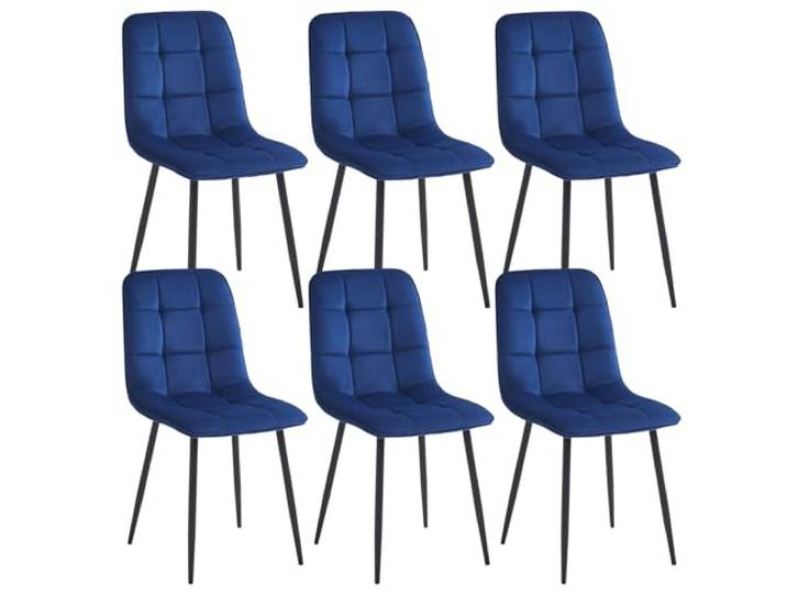 Colenis - Ela Esszimmerstühle - 6er Set - Blau - Samt - Für Esszimmer, Küche & Wohnzimmer - Modernes Design
