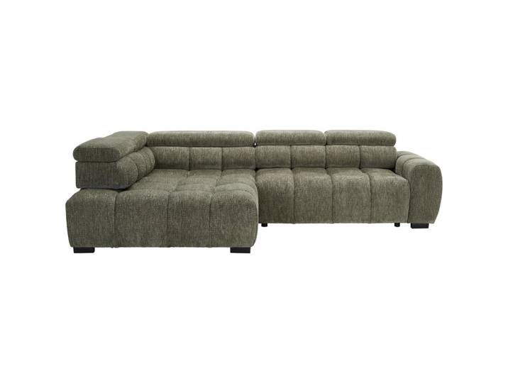 Livetastic Ecksofa, Olivgrün, Kunststoff, Ottomane links, L-Form, 297x205 cm, Rücken echt, elektrischer Sitzvorzug, Wohnzimmer, Sofas & Couches, Wohnlandschaften, Ecksofas