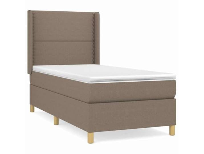 PUGYNBK Boxspringbett, 100 x 200 cm, mit Federkernmatratze Verstellbares Kopfteil, atmungsaktiver Stoff, mittlere Unterstützung, weicher Bezug, einfache Montage