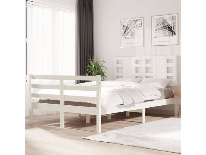 furnicato Bettgestell Modernes Holzbett 120x200 cm in Weiß (1-tlg)