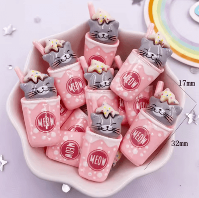 Inspire Picks 10PCS Kawaii Cartoon Cat Flatback Charms Colorful Resin DIY Scrapbook Accessories 1