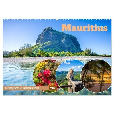 Mauritius - Farbenpracht im Indischen Ozean (Wandkalender 2027 DIN A2 quer), CALVENDO Monatskalender