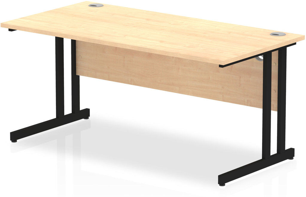 Inbox Zero Impulse Steel Desk Maple/Black 73cm H x 120cm W x 80cm D