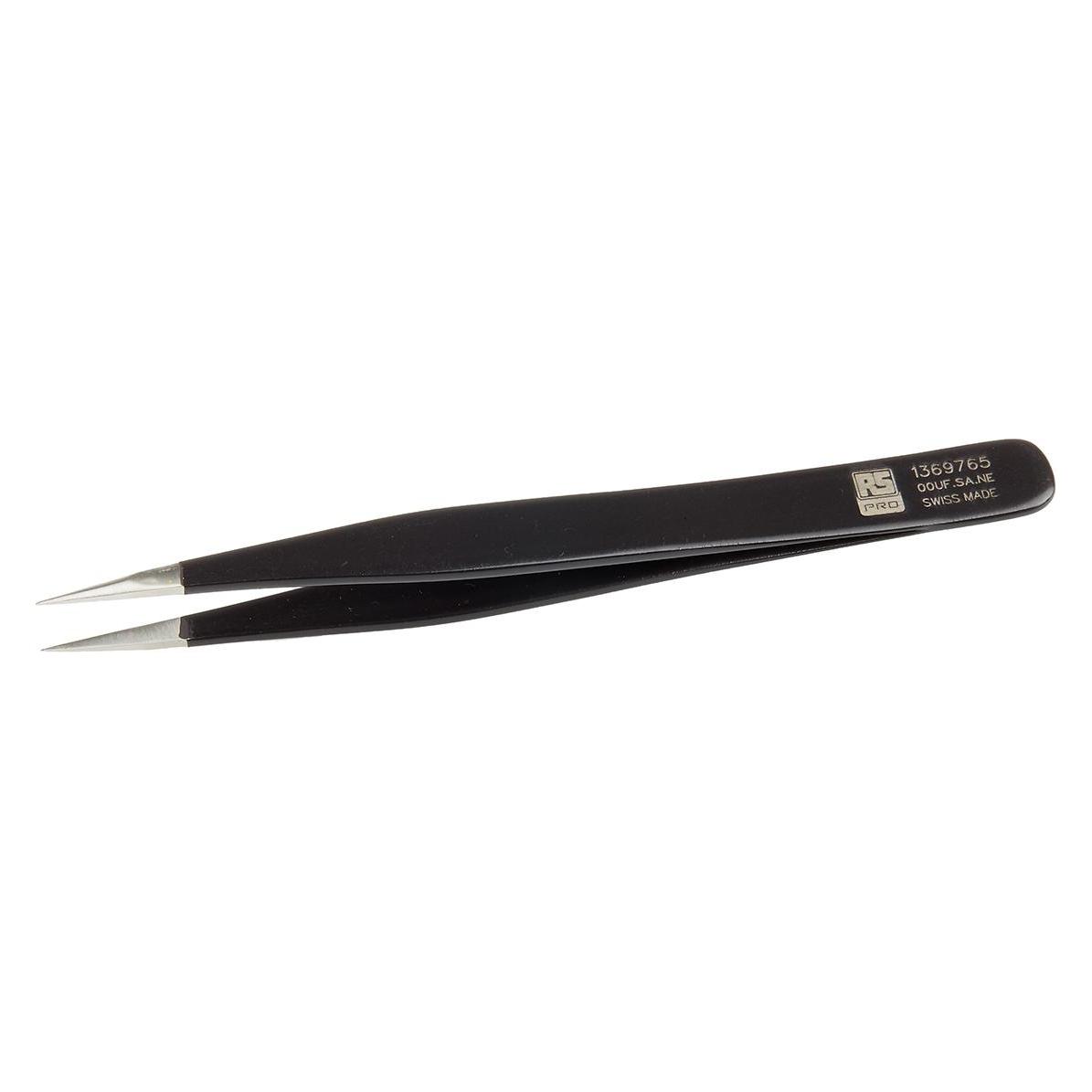 RS PRO ESD epoxy coated tweezers straight 120mm (1369765)