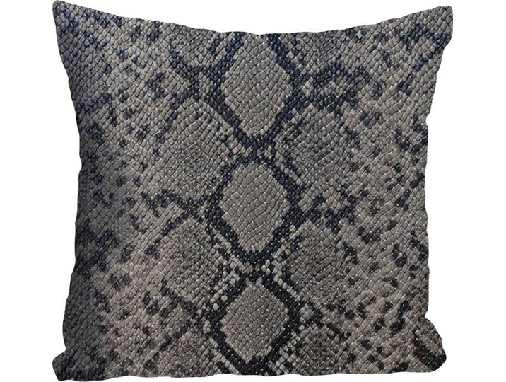 Dekokissen QUEENCE Stefan , grau (grau, bedruckt), B:40cm L:40cm, Polyester, Dekokissen_Sitzkissen_Kissenhüllen, Dekokissen, Kissenhülle,Schlangenhautmuster,Tierisch,Exotisch,Wild