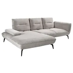 Ecksofa Payton Cord Hellgrau / Silver