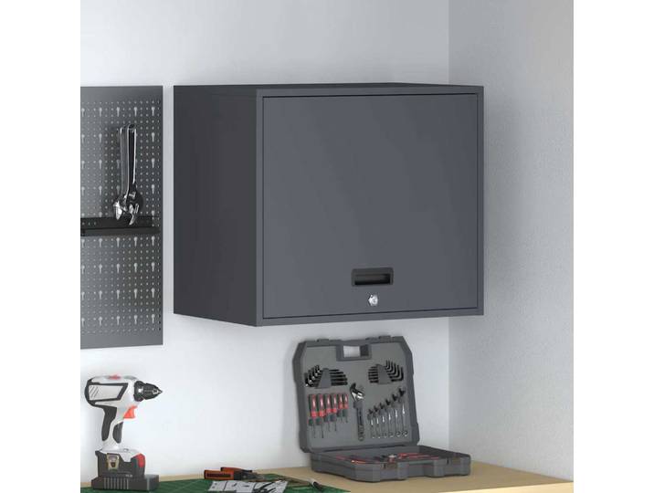 vidaXL Wandschrank für die Garage mit Gasdrucklift-Tür Anthrazit