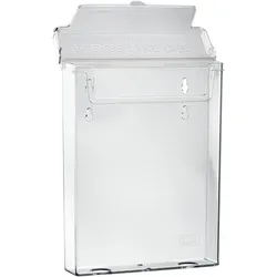 Prospektbox wetterfest mit Deckel, Polystyrol, transparent, robust, Taymar A5, PS