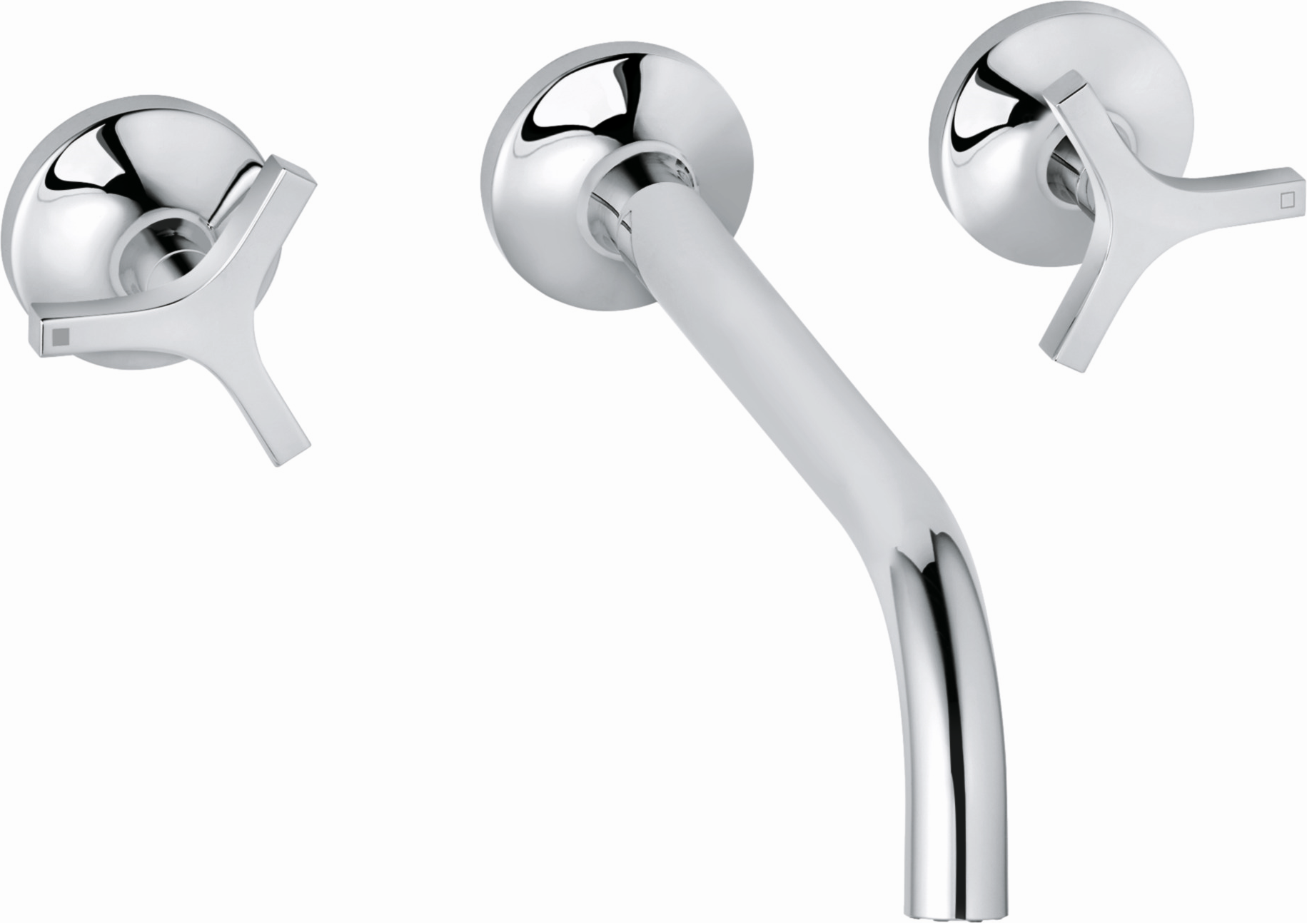 Kludi Nova Fonte chromé 201460539 match0, pour mitigeur lavabo trois trous, saillie 240 mm