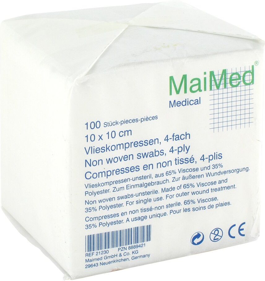 MaiMed Vlieskompressen 10x10 cm unsteril