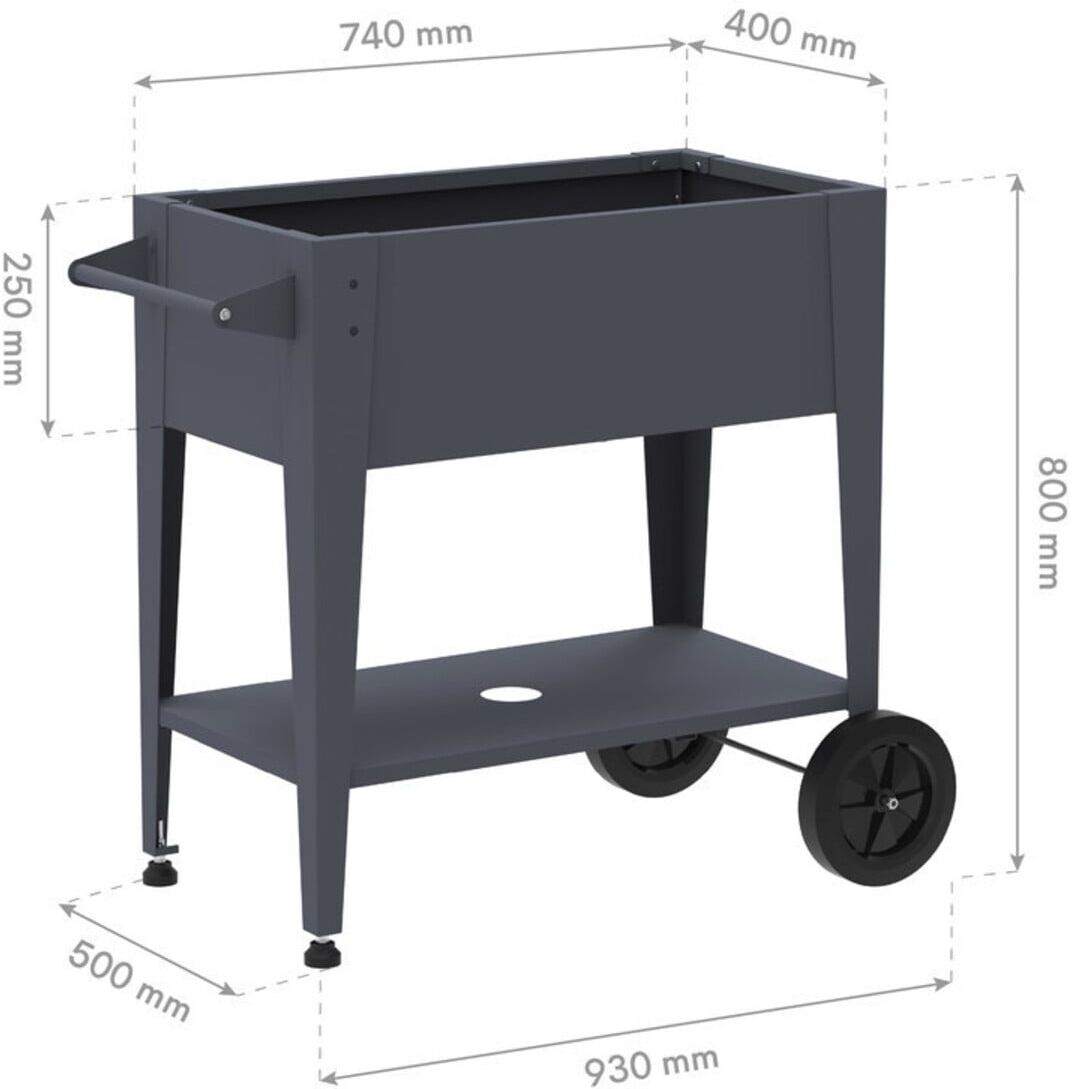 Westmann Hochbeet Mobila 50 x 93 x 80cm anthrazit ; 50NRTH GmbH (WMHPS-25T2S)