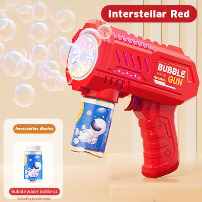 The Handy Homestead Automatic Space Bubble Gun For Kids Outdoor Bubble Machine Gift Toy red