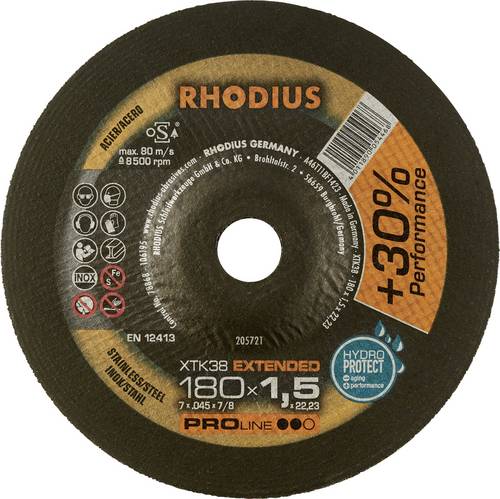 Rhodius 205721 Trennscheibe gekröpft 180mm Edelstahl, Stahl