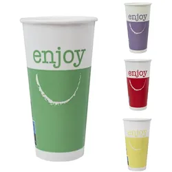 MONOUSO - Kaltgetränkebecher mit Dekor "Enjoy" 22Oz/680ml Ø9,0cm (50 Stück)