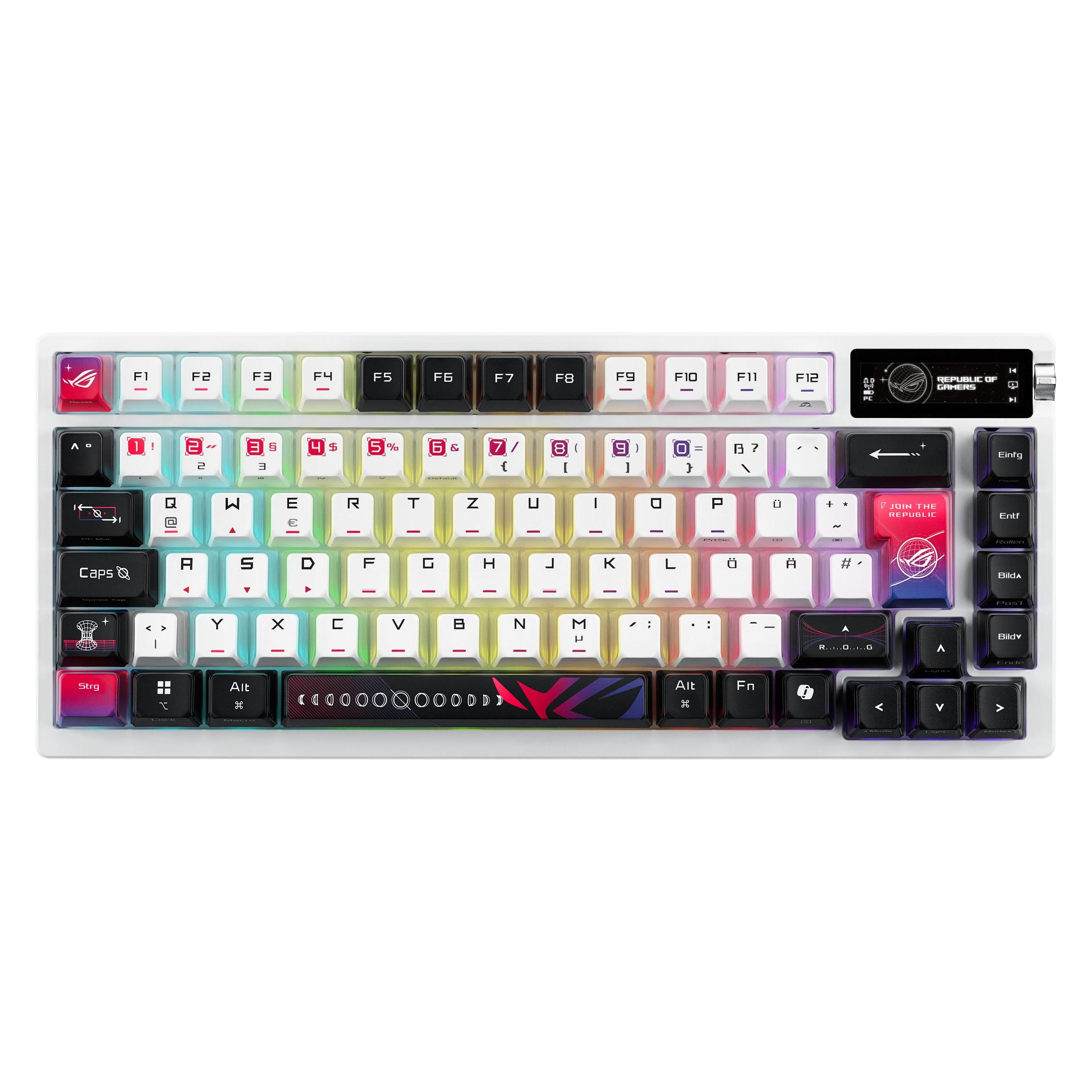 ASUS ROG Azoth X (DE, Kabelgebunden, Kabellos) (90MP044F-BKDA30)