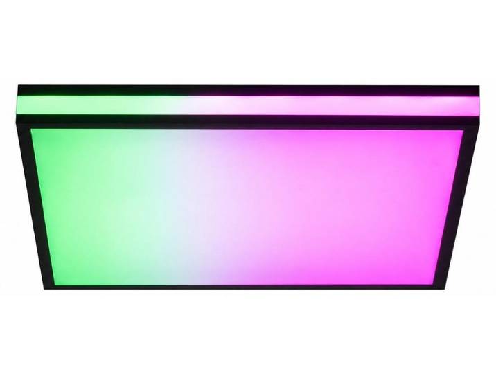 Just Light LED Deckenleuchte Mario Black 47x47cm 19\,5W 2300lm RGBTW 2700K-5000K Dimmbar mit Fernbedienung