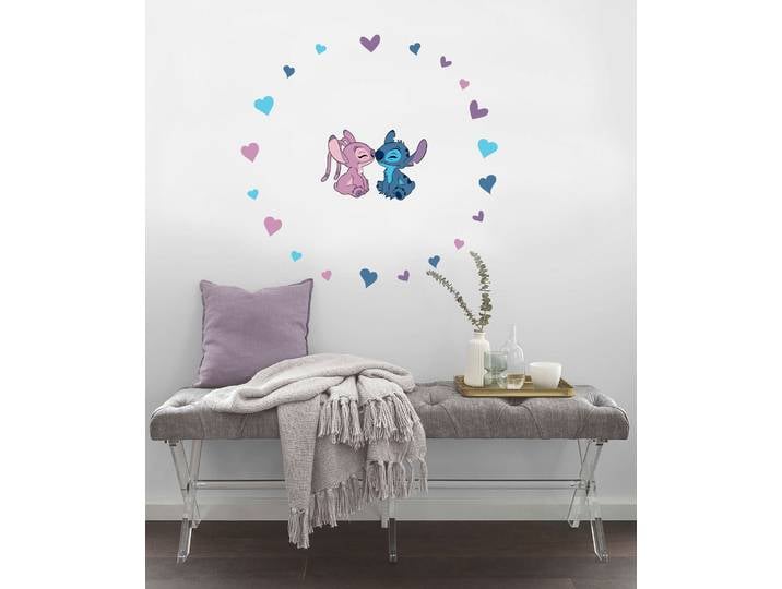 Wandtattoo KOMAR Stitch and Angel Cutie - Grösse 50 x 70 cm , bunt, Disney, Folie, Wandtattoos, Wandtattoo, selbstklebend, Wandsticker, Kinderzimmer