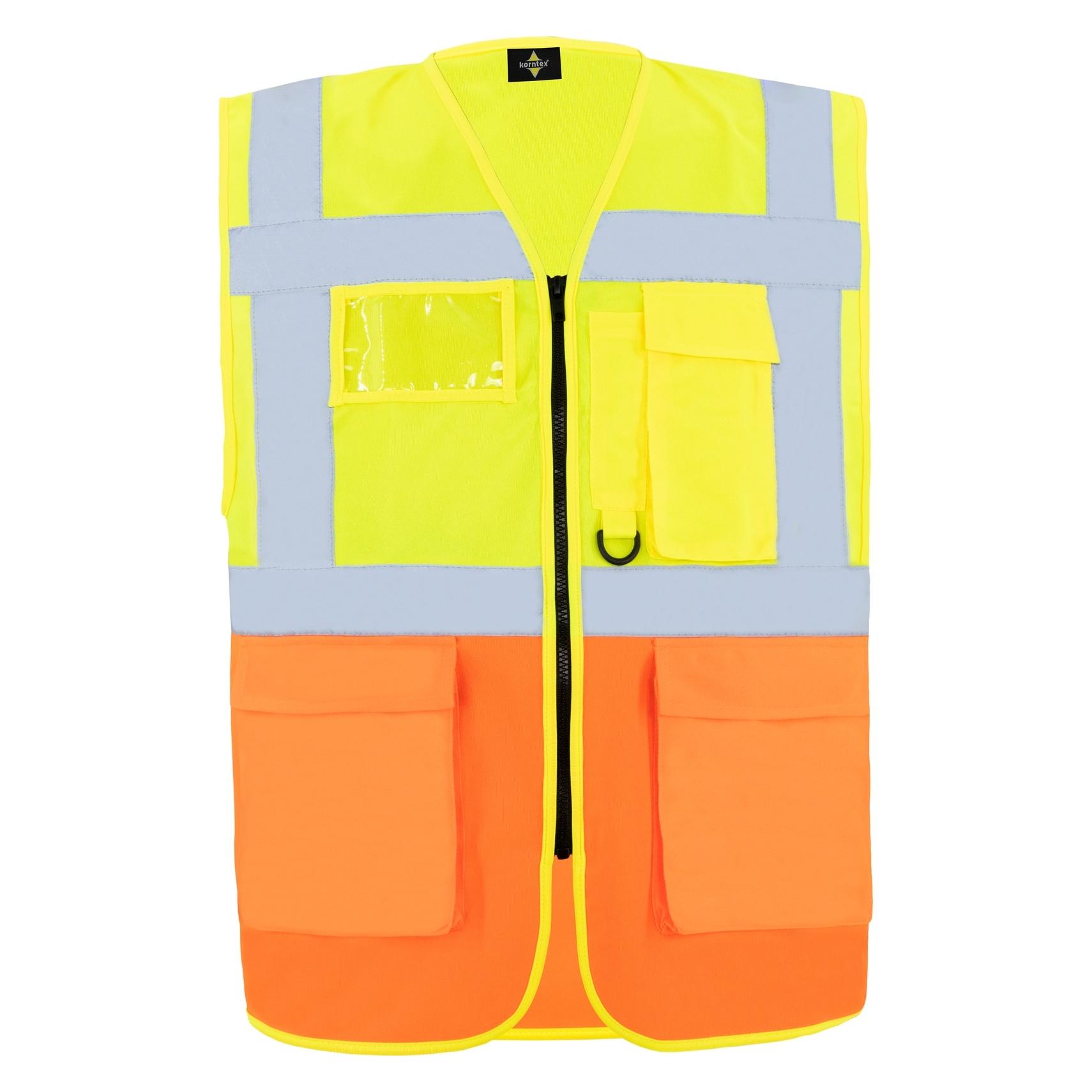 Korntex Warnweste Multifunktional Hamburg Signal Gelb/Orange mit 360° Sicherheit S EN 20471 KXCMF (S) (KX226-HI-VIS YELLOW/HI-VIS ORANGE)