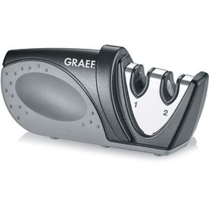 Graef Messerschärfer Piccolo, 2 Schleifstufen, Wolframcarbid- & Keramik-Schleifkopf, 20° Winkel, manuell