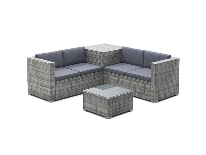 Rattanlounge SAN MARINO grau/anthrazit