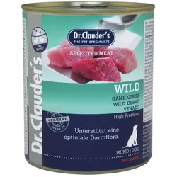 Dr. Clauder's Selected Meat Pre Biotics 800g Dosen Hundenassfutter Wild 6x880g