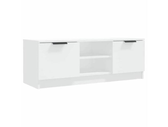 KGFHERENB TV-Schrank Weiß, 102x35x36,5 cm TV-Bank Lowboard Funktionales Medienmöbel für das Wohnzimmer mit 4 Fächern für Receiver, Bücher und Deko.
