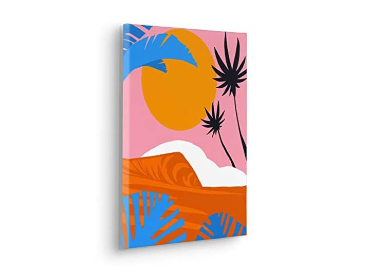 Komar Keilrahmenbild im Echtholzrahmen - Island Hopping - Größe 30 x 40 cm - Wandbild, Kunstdruck, Wanddekoration, Design, Wohnzimmer, Schlafzimmer
