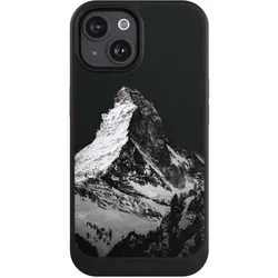Nivocase Hülle für Apple iPhone 15 Handyhülle NIVOcore Case Schwarz Alpspitze Berg Schnee (Apple iPhone 15), Smartphone Hülle, Schwarz