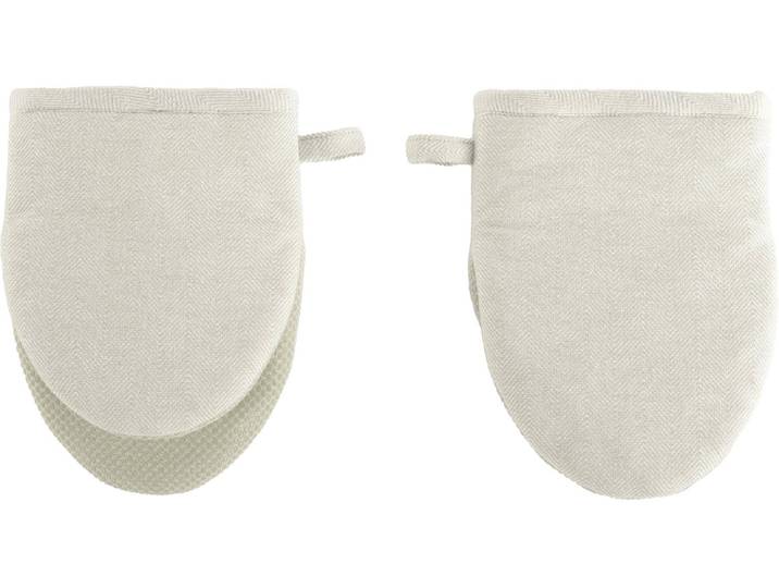 Topfhandschuhe Tiseco Ruga , beige (hellgrün), L:20cm, Baumwolle, Topflappen, Topfhandschuhe