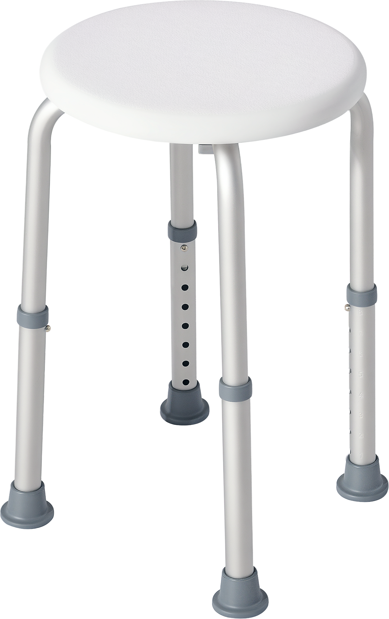 Homcom Sgabello bagno, Sgabello doccia regolabile in altezza Sgabello antiscivolo, bianco Aosom