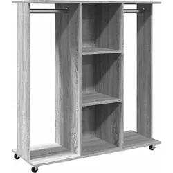 vidaXL Kleiderständer mit Rollen Grau Sonoma 102x38x110 cm
