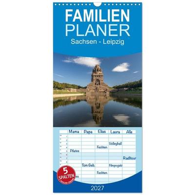 Familienplaner 2027 - Sachsen - Leipzig mit 5 Spalten (Wandkalender, 21 x 45 cm) CALVENDO