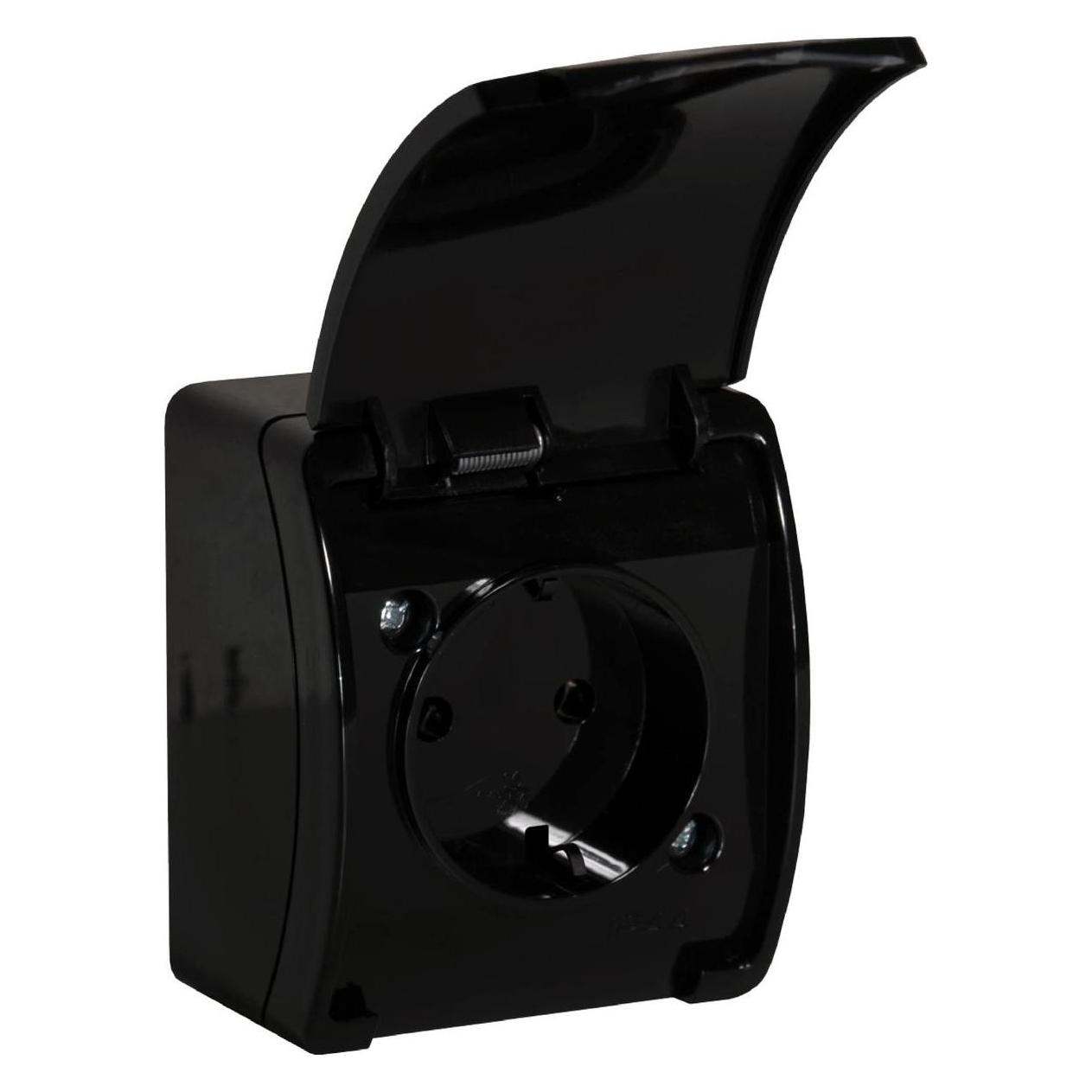 Orno Gniazdo Pojedyncze 2p+Z Schuko Aquatic Ip44 Czarny (35618138)